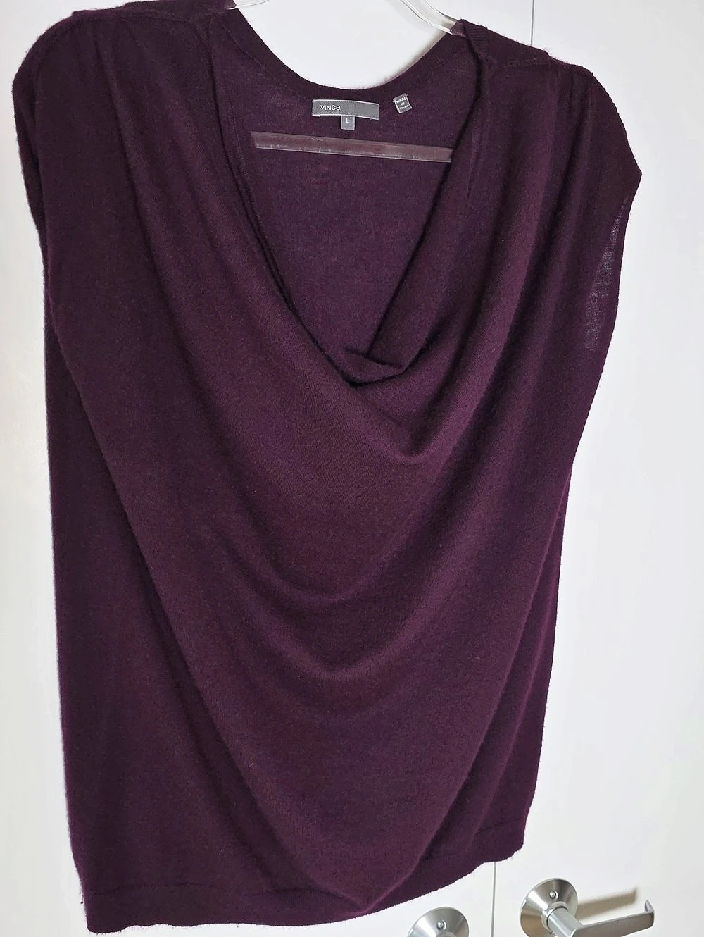 Vince Draped Neck Tunic in Purple Size Large Like New